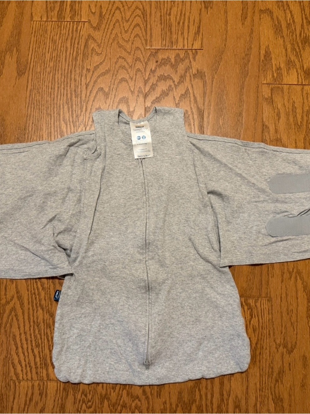 Halo Light Gray Cotton Sleep Sack Swaddle - Picture 4 of 5